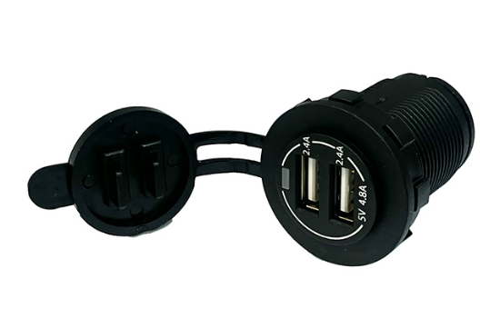 USBA Dual Port Charger, 2.4A + 2.4A (Independent Power Per Port), LED Indicator with LED indicator for charging status._0