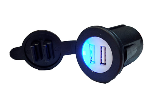 USBA Single Port Charger, 2.1A Total (Single Port), LED Indicator with laser-etched backlight._0