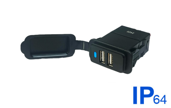 Dual Port 2.4A USB Charging Ports designed for SRD or Contura-style cut-out mounting.