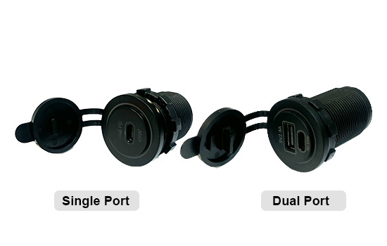 Single USB port and dual USB port for flexible charging options